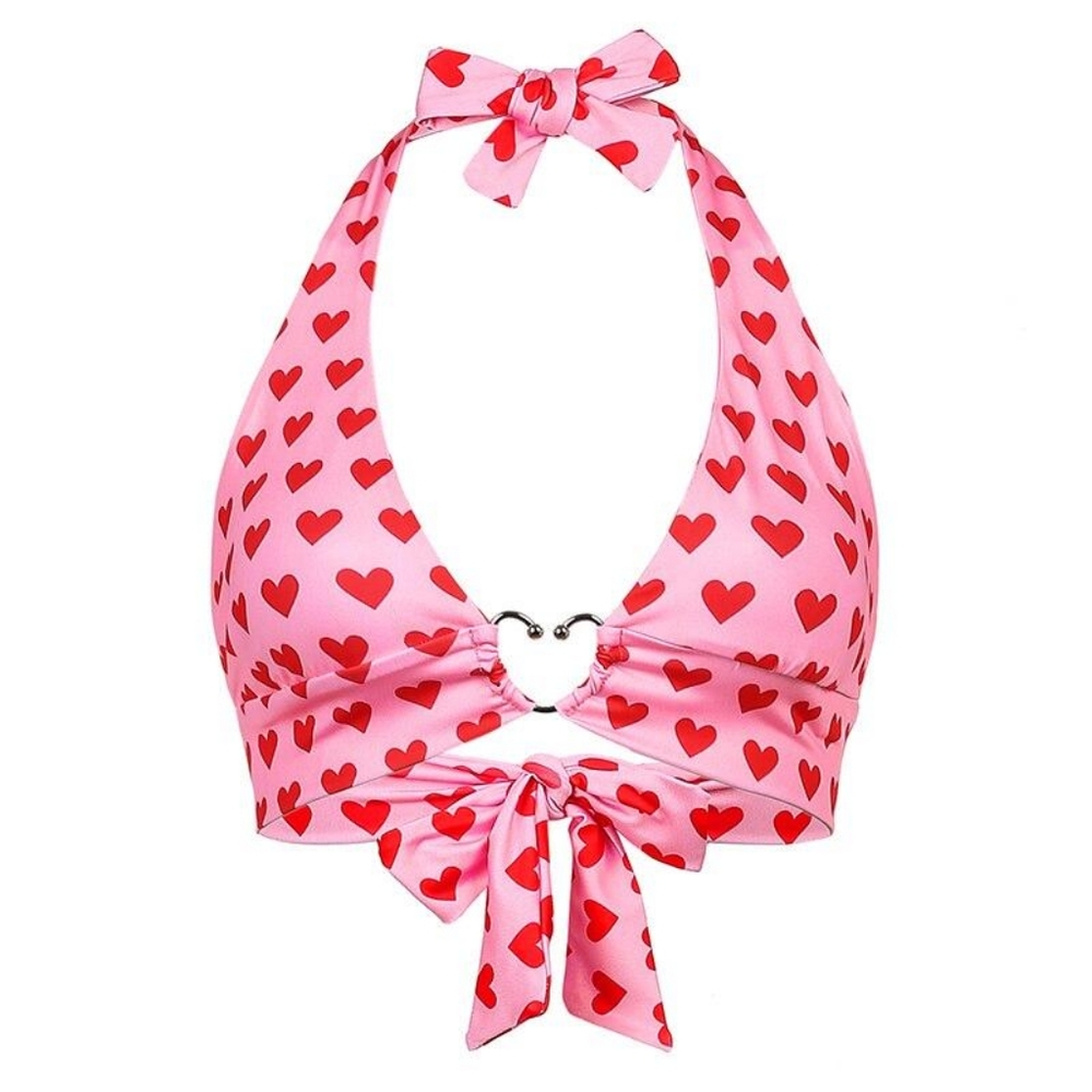 Heart Ring Halter Crop Top